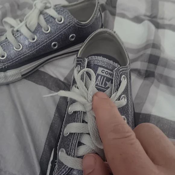 Converse Kids Sparkly Purple Sneakers - Picture 2 of 6